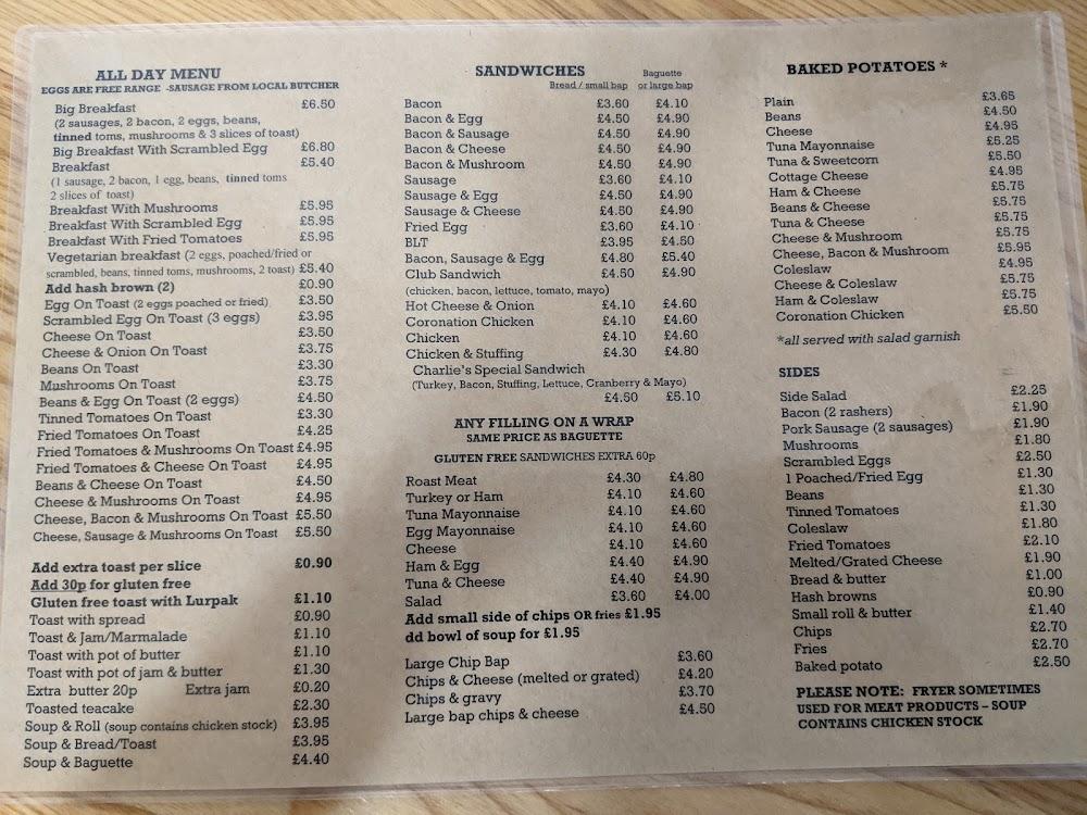Charlie's Cafe Menu - 2