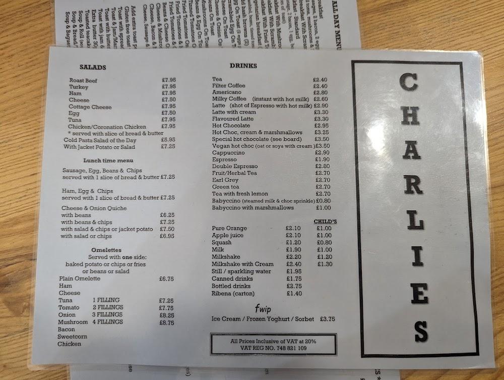 Charlie's Cafe Menu - 3